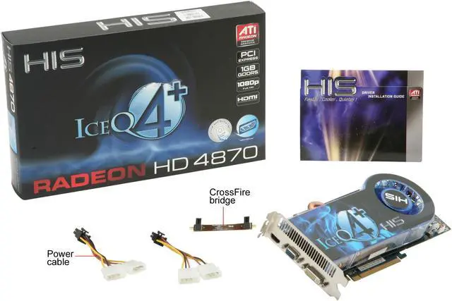 Alt view image 6 of 6 - HIS Radeon HD 4870 1GB GDDR5 PCI Express 2.0 x16 CrossFireX Support Graphics Card H487Q1GH