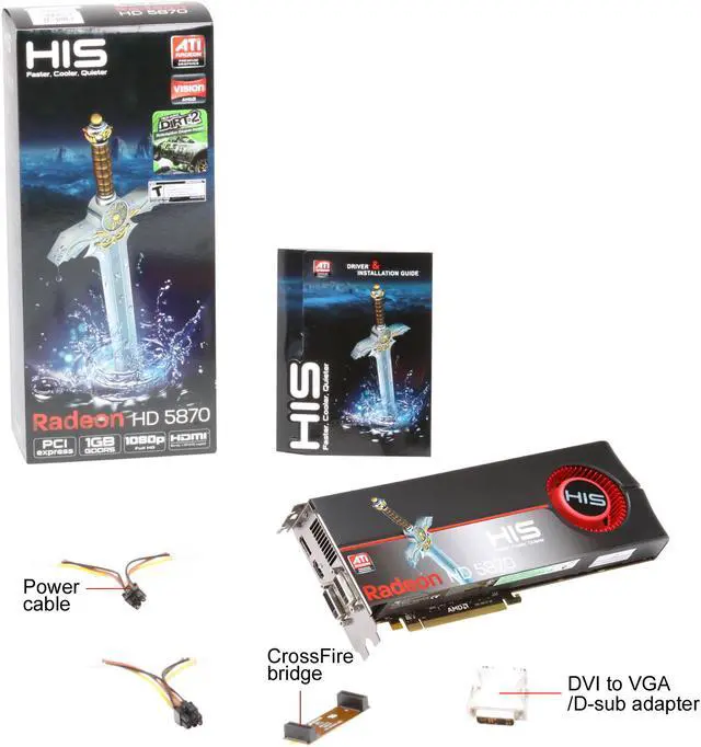 Alt view image 6 of 6 - HIS H587F1GDG Radeon HD 5870 (Cypress XT) 1GB 256-bit GDDR5 PCI Express 2.0 x16 HDCP Ready CrossFire Supported Video Card w/ATI Eyefinity