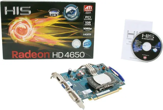 Alt view image 5 of 5 - HIS Radeon HD 4650 1GB DDR2 PCI Express 2.0 x16 CrossFireX Support Graphics Card H465PS1GH