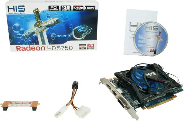 Alt view image 6 of 6 - HIS iCooler IV Radeon HD 5750 1GB GDDR5 PCI Express 2.1 x16 CrossFireX Support Graphics Card H575FN1GD