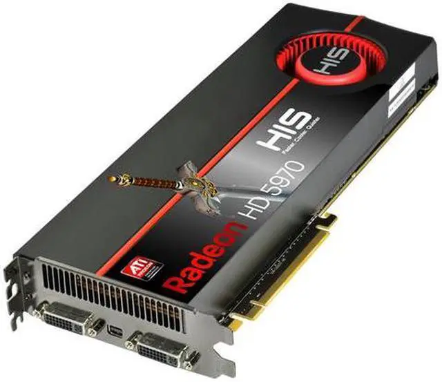 Main image of HIS Radeon HD 5970 (Hemlock) 2GB GDDR5 PCI Express 2.1 x16 CrossFireX Support Graphics Card H597F2GDG