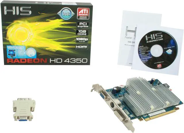 Alt view image 5 of 5 - HIS Radeon HD 4350 1GB DDR2 PCI Express 2.0 x16 Graphics Card H435H1G