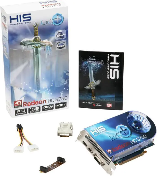 Alt view image 6 of 6 - HIS Radeon HD 5750 1GB GDDR5 PCI Express 2.1 x16 CrossFireX Support Graphics Card H575Q1GD