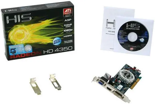 Alt view image 5 of 5 - HIS Radeon HD 4350 512MB DDR3 AGP 4X/8X Low Profile Ready Graphics Card H435F512HA