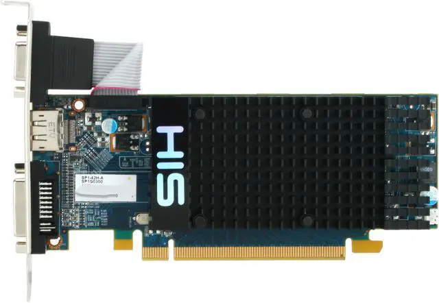 Alt view image 3 of 5 - HIS Radeon HD 5450 (Cedar) 1GB DDR3 PCI Express 2.1 x16 Low Profile Graphics Card H545H1GDL