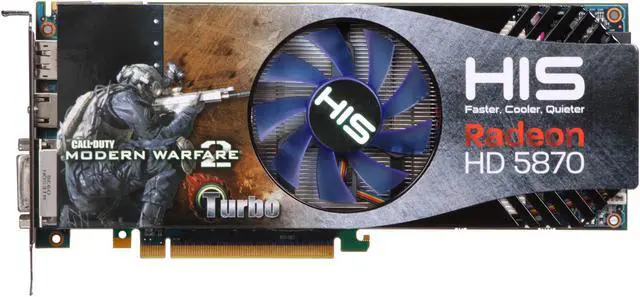 Alt view image 3 of 6 - HIS iCooler V Turbo Radeon HD 5870 (Cypress XT) 1GB GDDR5 PCI Express 2.1 x16 CrossFireX Support Graphics Card H587FNT1GDG