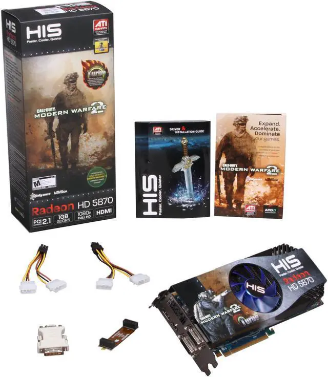 Alt view image 6 of 6 - HIS iCooler V Turbo Radeon HD 5870 (Cypress XT) 1GB GDDR5 PCI Express 2.1 x16 CrossFireX Support Graphics Card H587FNT1GDG