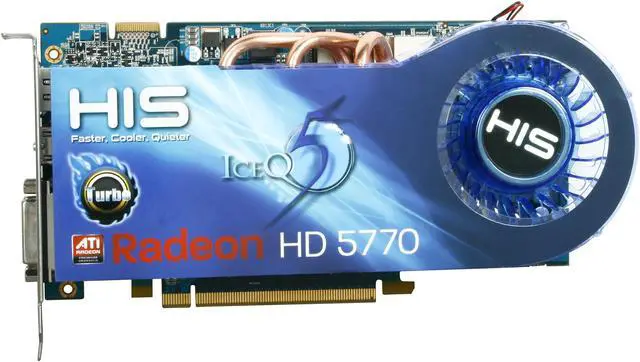 Alt view image 3 of 7 - HIS IceQ 5 H577QT1GD Radeon HD 5770 Turbo 1GB 128-bit GDDR5 PCI Express 2.1 x16 HDCP Ready CrossFireX Support Video Card w/ Eyefinity