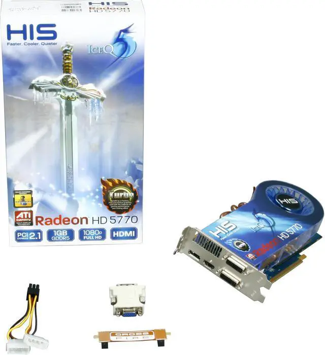 Alt view image 6 of 7 - HIS IceQ 5 H577QT1GD Radeon HD 5770 Turbo 1GB 128-bit GDDR5 PCI Express 2.1 x16 HDCP Ready CrossFireX Support Video Card w/ Eyefinity