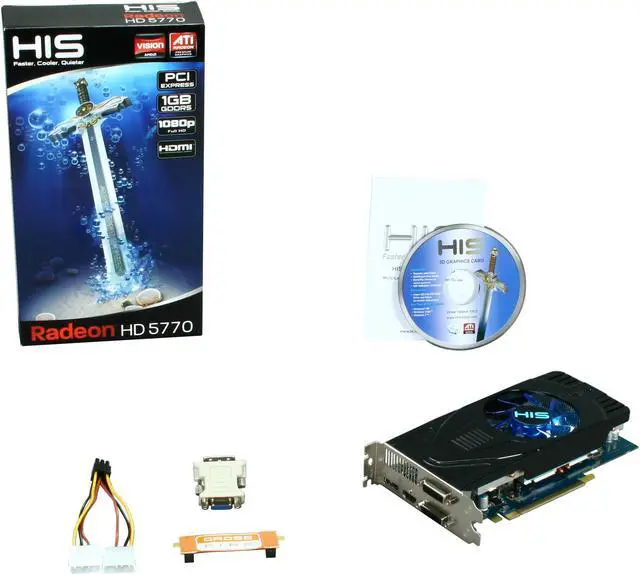 Alt view image 6 of 6 - HIS Radeon HD 5770 (Juniper XT) 1GB GDDR5 PCI Express 2.1 x16 CrossFireX Support Graphics Card H577FK1GD