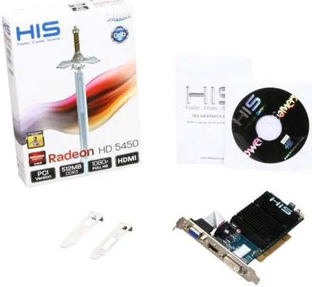 Alt view image 5 of 5 - HIS H545H512P Radeon HD 5450 Silence 512MB 64-bit DDR3 PCI HDCP Ready Low Profile Video Card