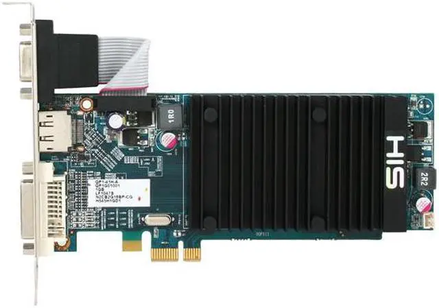 Alt view image 3 of 5 - HIS H545H1GD1 Radeon HD 5450 Silence 1GB 64-bit DDR3 PCI Express x1 Low Profile Video Card with Eyefinity