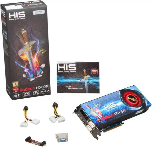 Alt view image 6 of 6 - HIS Radeon HD 6970 2GB GDDR5 PCI Express 2.1 x16 CrossFireX Support Graphics Card H697F2G2M