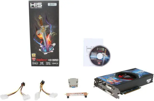 Alt view image 6 of 6 - HIS Radeon HD 6950 1GB GDDR5 PCI Express 2.1 x16 CrossFireX Support Graphics Card H695FN1G2M