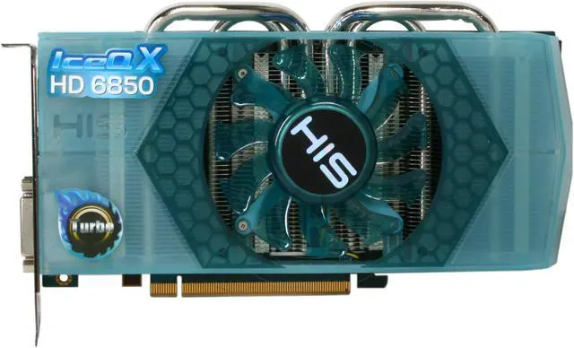 Alt view image 3 of 6 - HIS IceQ X Turbo Radeon HD 6850 1GB GDDR5 PCI Express 2.1 x16 CrossFireX Support Graphics Card H685QNT1GD