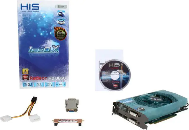 Alt view image 6 of 6 - HIS IceQ X Turbo Radeon HD 6850 1GB GDDR5 PCI Express 2.1 x16 CrossFireX Support Graphics Card H685QNT1GD