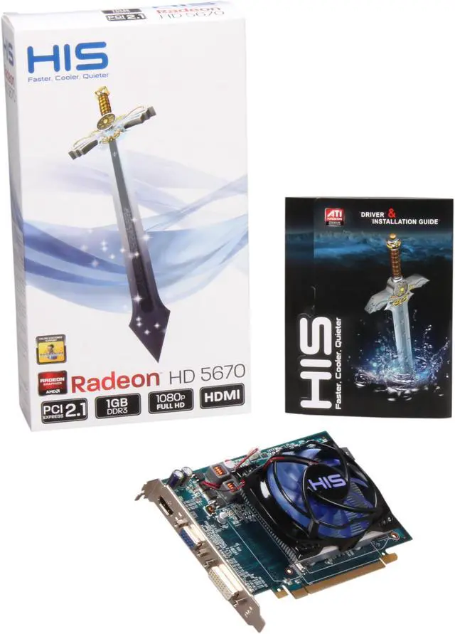 Alt view image 6 of 6 - HIS Radeon HD 5670 1GB DDR3 PCI Express 2.1 x16 Graphics Card H567FO1G