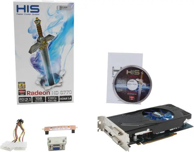Alt view image 6 of 6 - HIS Radeon HD 6770 1GB GDDR5 PCI Express 2.1 x16 CrossFireX Support Graphics Card H677F1GD