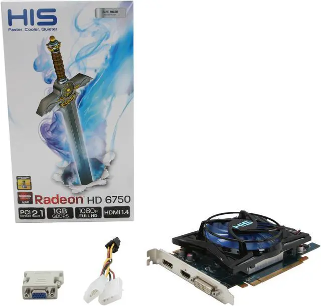 Alt view image 5 of 5 - HIS Radeon HD 6750 1GB GDDR5 PCI Express 2.1 x16 CrossFireX Support Graphics Card H675F1GD