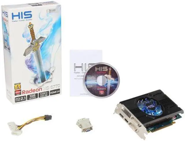 Alt view image 6 of 6 - HIS Radeon HD 6770 1GB GDDR5 PCI Express 2.1 x16 CrossFireX Support Graphics Card H677FN1GD