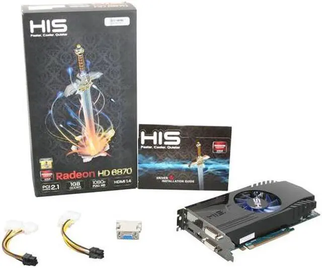 Alt view image 6 of 6 - HIS Radeon HD 6870 1GB GDDR5 PCI Express 2.1 x16 CrossFireX Support Graphics Card H687FN1GD