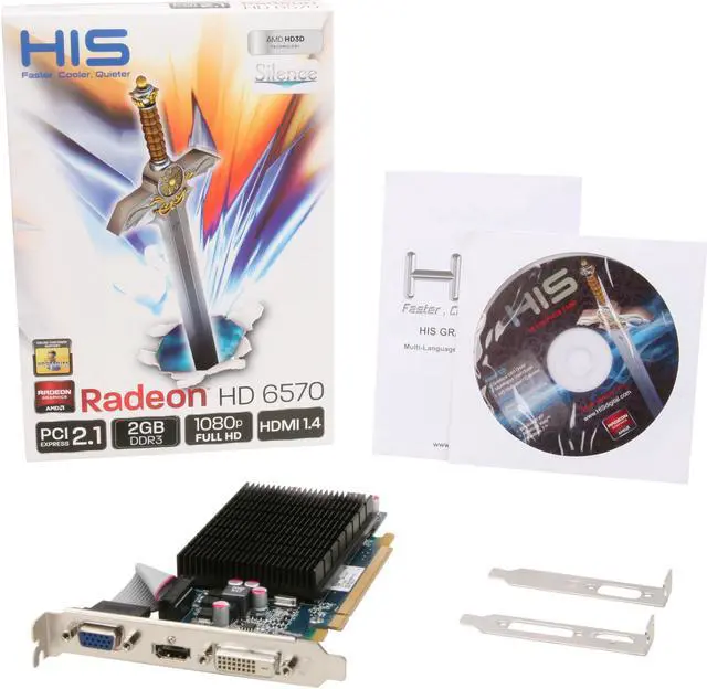 Alt view image 5 of 5 - HIS Radeon HD 6570 2GB DDR3 PCI Express 2.1 x16 Graphics Card H657HS2G