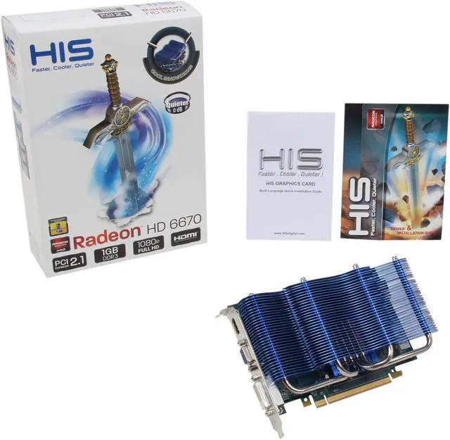 Alt view image 5 of 5 - HIS iSilence 5 Radeon HD 6670 1GB DDR3 PCI Express 2.1 x16 Graphics Card H667PNS1G