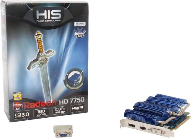 Alt view image 5 of 5 - HIS iSilence Radeon HD 7750 1GB GDDR5 PCI Express 3.0 x16 Graphics Card H775P1GD