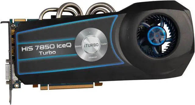 Alt view image 3 of 6 - HIS IceQ Turbo Radeon HD 7850 2GB GDDR5 PCI Express 3.0 x16 CrossFireX Support Graphics Card H785QT2G2M
