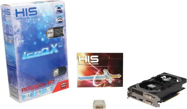 Alt view image 6 of 6 - HIS iPower IceQ X² Radeon R7 260X 2GB GDDR5 PCI Express 3.0 x16 CrossFireX Support Graphics Card H260XQM2GD