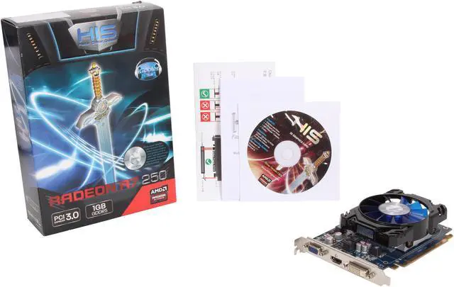 Alt view image 5 of 5 - HIS iCooler Boost Clock Radeon R7 250 1GB GDDR5 PCI Express 3.0 x16 CrossFireX Support Graphics Card H250F1G