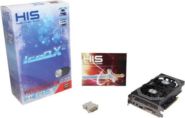 Alt view image 6 of 6 - HIS iPower IceQ X² Boost Radeon R9 270 2GB GDDR5 PCI Express 3.0 x16 CrossFireX Support Graphics Card H270QM2G2M
