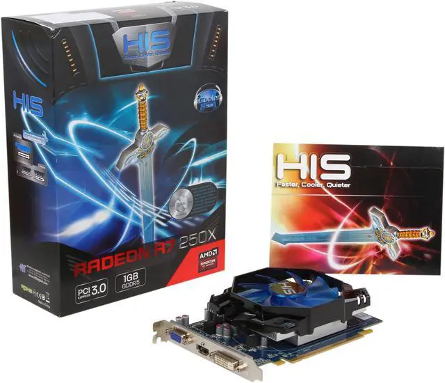 Alt view image 6 of 6 - HIS iCooler Radeon R7 250X 1GB GDDR5 PCI Express 3.0 x16 CrossFireX Support Graphics Card H250XF1G