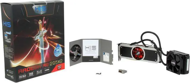 Alt view image 6 of 6 - HIS Radeon R9 295x2 8GB GDDR5 PCI Express 3.0 x16 CrossFireX Support Graphics Card H295LF8G4M
