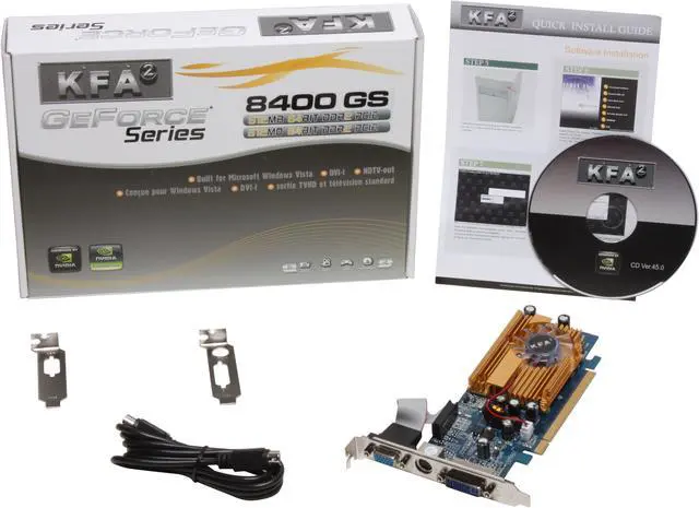 Alt view image 2 of 2 - Galaxy GeForce 8400 GS 1GB (512MB on board) GDDR2 PCI Express x16 Low Profile Graphics Card 84SFE4HDFCXX