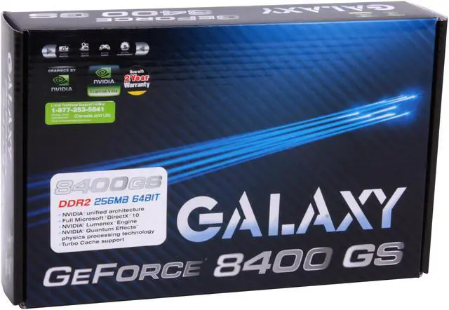 Alt view image 7 of 7 - Galaxy GeForce 8400 GS 256MB GDDR2 PCI Express x16 Low Profile Ready Graphics Card 84GEE6HDFEXN