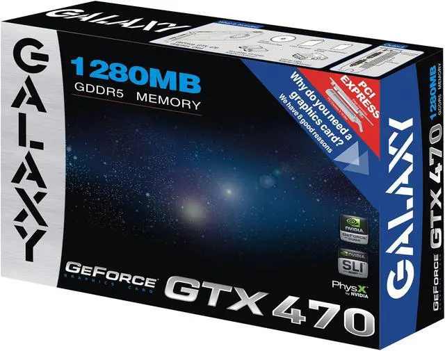 Alt view image 7 of 8 - Galaxy GeForce GTX 470 (Fermi) 1280MB DDR5 PCI Express 2.0 x16 SLI Support Graphics Card 70XKH3HS8GUX