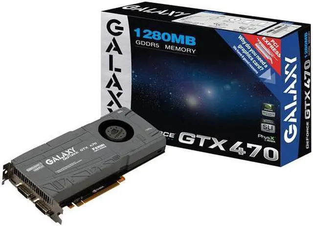 Alt view image 8 of 8 - Galaxy GeForce GTX 470 (Fermi) 1280MB DDR5 PCI Express 2.0 x16 SLI Support Graphics Card 70XKH3HS8GUX