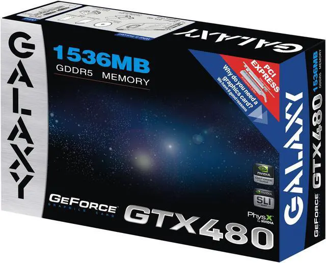 Alt view image 4 of 5 - Galaxy GeForce GTX 480 (Fermi) 1536MB DDR5 PCI Express 2.0 x16 SLI Support Graphics Card 80XLH5HS8GUX