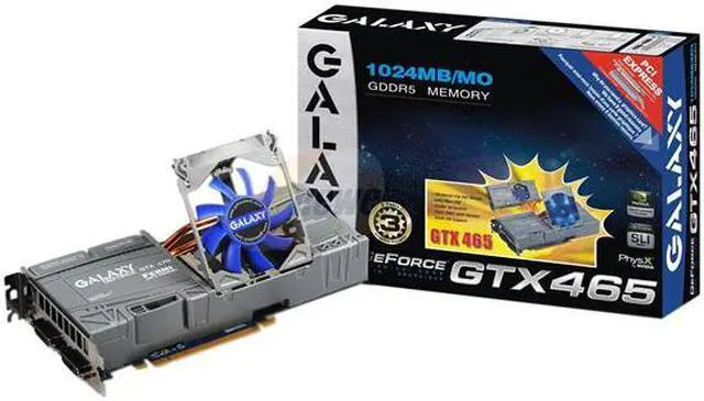 Alt view image 7 of 7 - Galaxy GeForce GTX 465 (Fermi) 1GB DDR5 PCI Express 2.0 x16 SLI Support Graphics Card 60XGH3HS3CUD