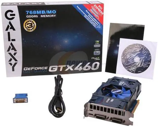 Alt view image 6 of 6 - Galaxy 60XMH6HS3HMW GeForce GTX 460 (Fermi) GC 768MB 192-bit GDDR5 PCI Express 2.0 x16 HDCP Ready SLI Support Video Card