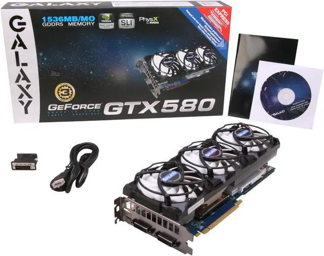 Alt view image 6 of 6 - Galaxy GeForce GTX 580 (Fermi) 1536MB DDR5 PCI Express 2.0 x16 SLI Support Graphics Card 58NLH5HS3PXZ