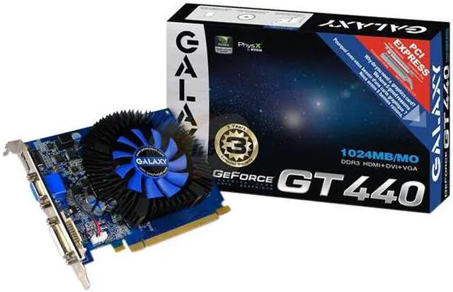 Alt view image 6 of 6 - Galaxy GeForce GT 440 (Fermi) 1GB DDR3 PCI Express 2.0 x16 Graphics Card 44GGS8HX3VXZ