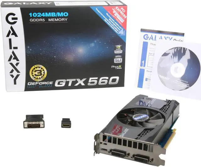 Alt view image 6 of 6 - Galaxy GeForce GTX 560 (Fermi) 1GB GDDR5 PCI Express 2.0 x16 SLI Support Graphics Card 56NGH6HS3KXZ
