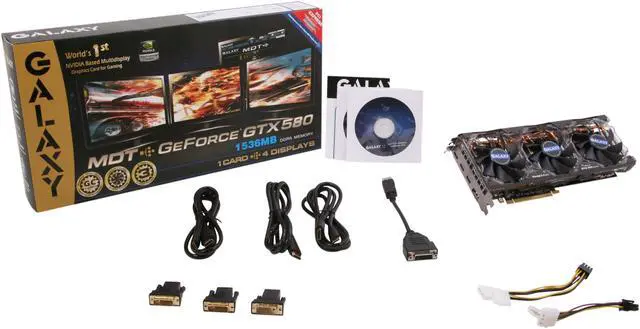 Alt view image 6 of 6 - Galaxy 58NLH5DI5TXX MDT X4 GeForce GTX 580 (Fermi) 1536MB 384-bit GDDR5 PCI Express 2.0 x16 HDCP Ready SLI Support Multi-Display Video Card