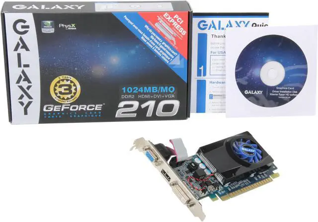 Alt view image 5 of 5 - Galaxy GeForce 210 1GB DDR2 PCI Express 2.0 x16 Graphics Card 21GGE8HX3BMW