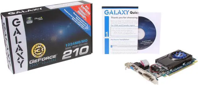 Alt view image 5 of 5 - Galaxy GeForce 210 1GB DDR2 PCI Express 2.0 x16 Graphics Card 21GGE8HX3BMX