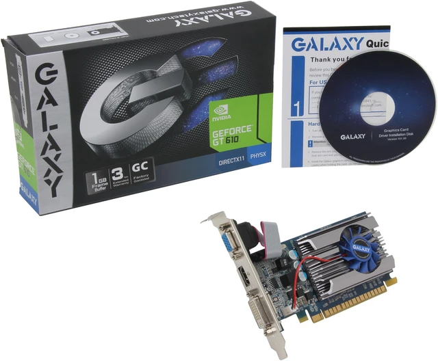 Alt view image 5 of 5 - Galaxy 61TGS4HX2LTX GeForce GT 610 GC 1GB 64-bit DDR3 PCI Express 2.0 x16 HDCP Ready Video Card