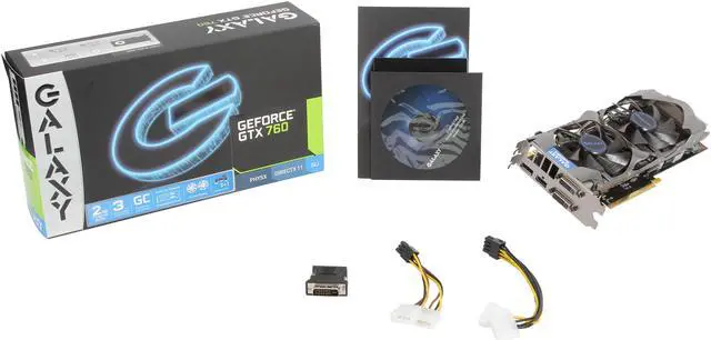 Alt view image 6 of 6 - Galaxy 76XPH6DV6KKZ G-SYNC Support GeForce GTX 760 GC 2GB 256-bit GDDR5 PCI Express 3.0 SLI Support Video Card