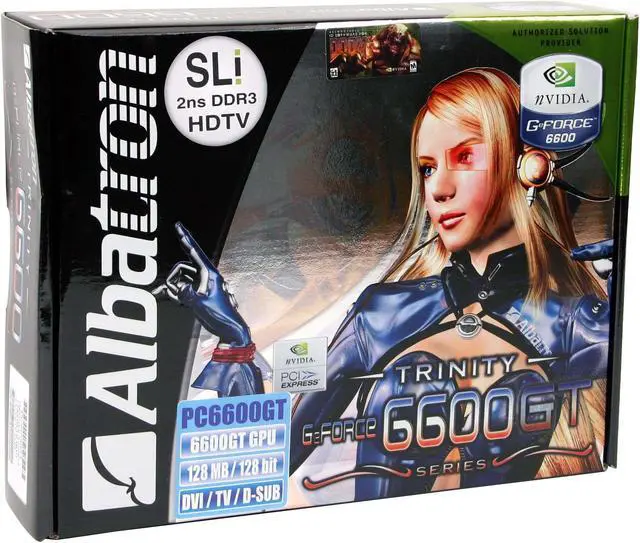 Alt view image 5 of 5 - Albatron GeForce 6600GT 128MB GDDR3 PCI Express x16 SLI Support Graphics Card PC6600GT/128